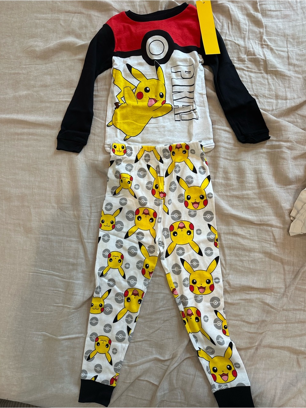 Pokemon Yellow & Black Pikachu Kids Pajama Set